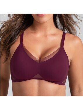 Honey Love CrossOver Wireless Bra Fig Maroon Size Large 38B/C